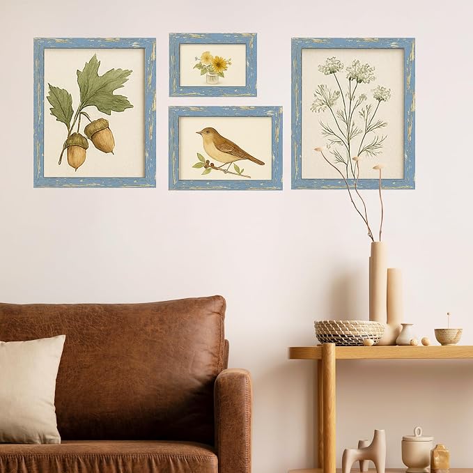 puthiac 5x7 Rustic Farmhouse Picture Frame, Denim Blue, 1 Pack | Distressed MDF - Image 7