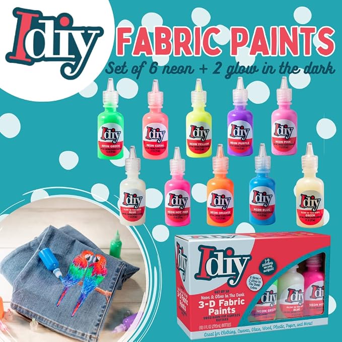 3D Fabric Paint Permanent Non-Toxic 3D Fabric Paint - Image 2