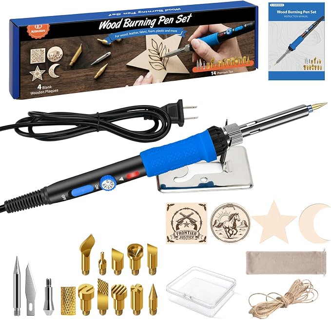K KERNOWO Wood Burning Kit, DIY Craft Pyrography Pen by KKERNOWO