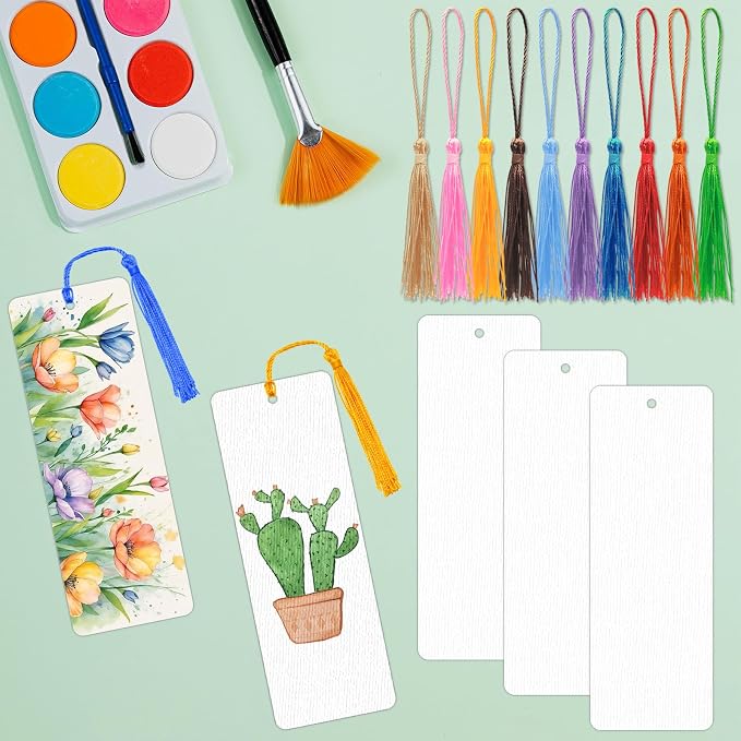 DSYIL 100 Sets Watercolor Paper Bookmarks - Image 6