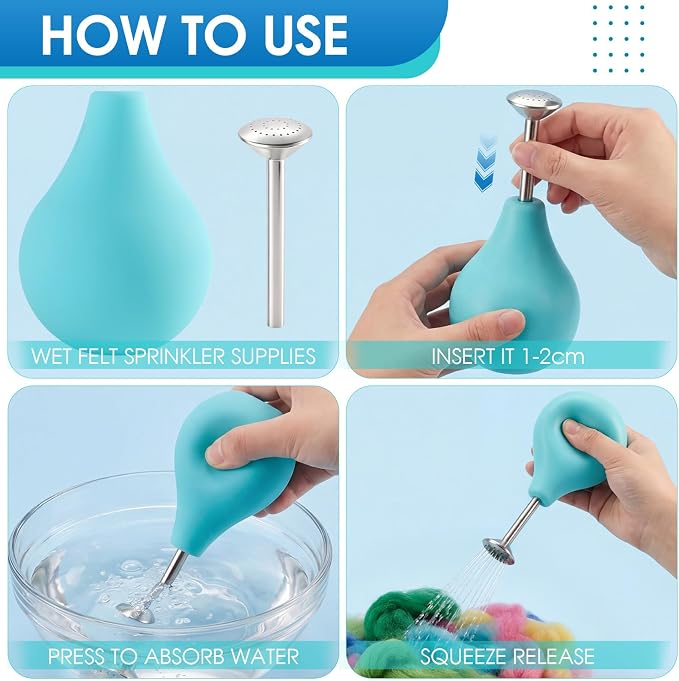 2 Set Wet Felting Tools Supplie Ball Sprinkler Brauser and Fulling Block | Wet - Image 4