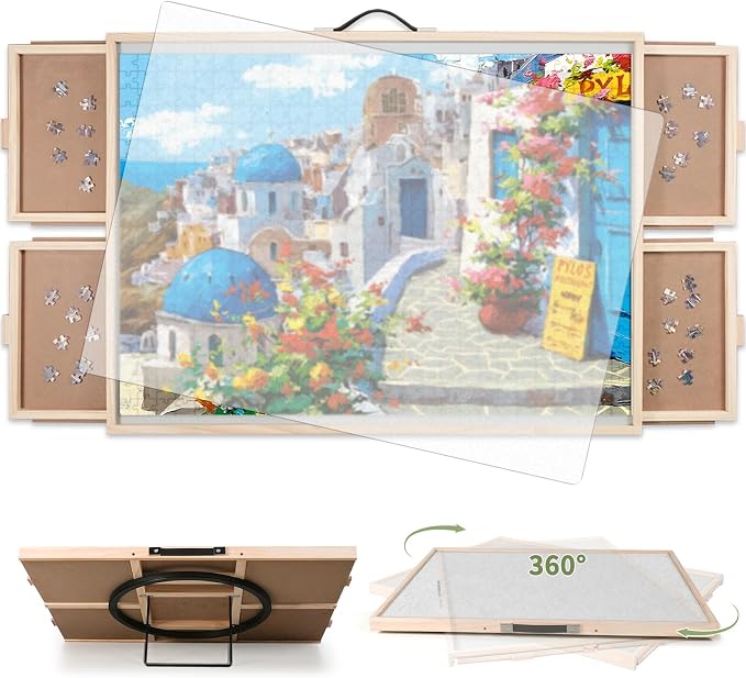 BuilderButler 2000 Pieces 2-in-1 Tilting & Rotating Puzzle Board – Portable by Unknown