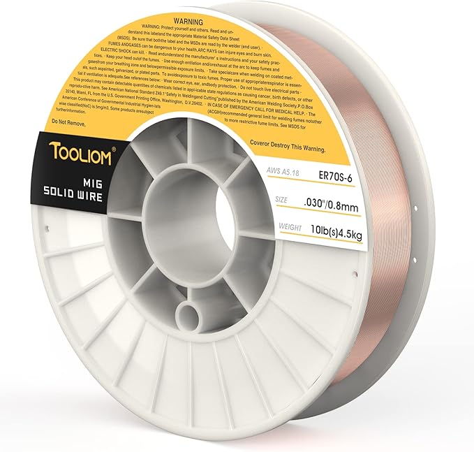 TOOLIOM ER70S-6 .030"(0.8 mm) Mild Steel MIG Solid Welding Wire on 10-Pound Spool Compatible with TL-200M TL-250M Pro 2PCS