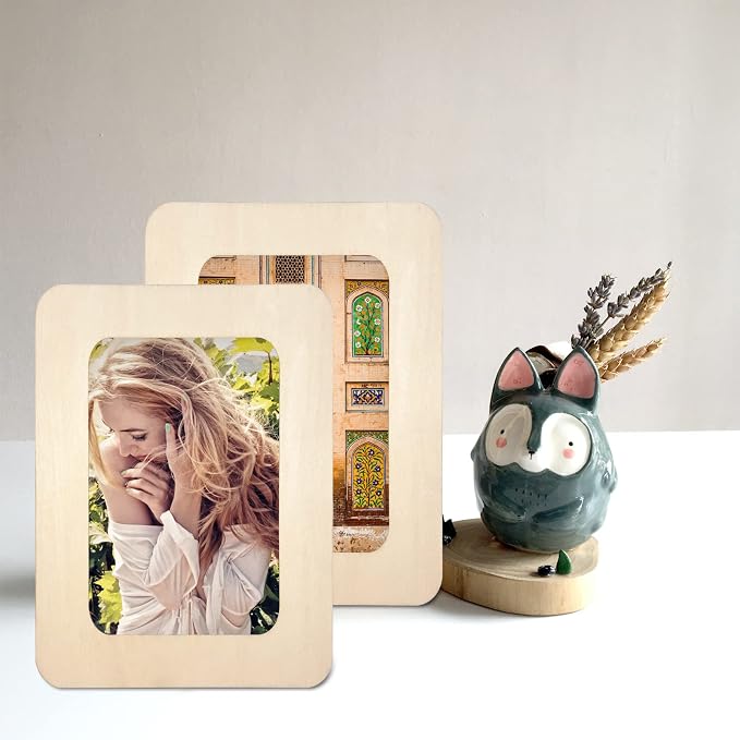RYKOMO 6 PCS DIY Wooden Picture Frames Unfinished Solid Wood Photo Picture - Image 7