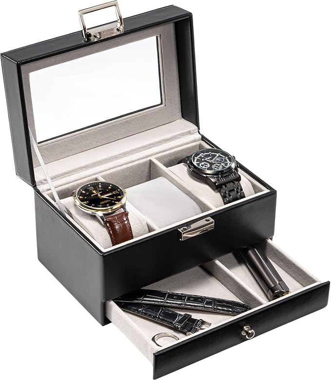 ProCase Watch Box, 3 Slot Watches Display Case by ProCase
