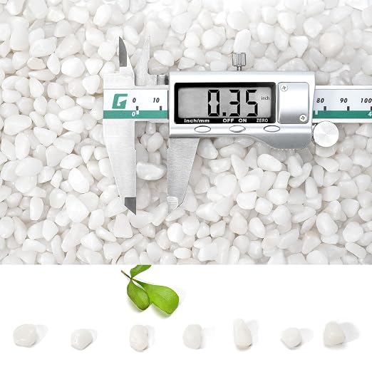 2.2 lb Natural Polished White Pebbles, 3/8 Inch Decorative White Rocks - Image 2