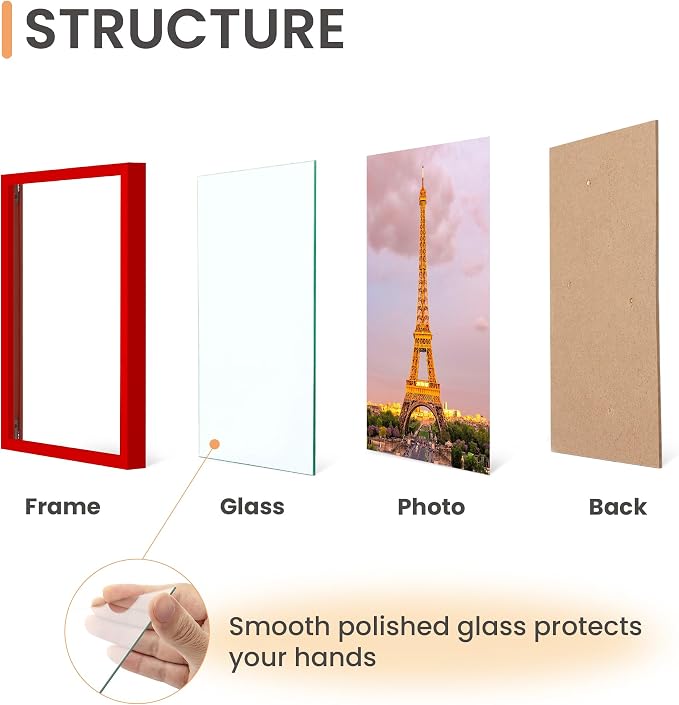 upsimples 5x7 Picture Frame Set of 3, Made of High Definition Glass - Image 3
