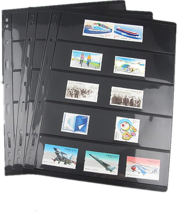 MUDOR Stamp Pages for Stamp Collection Album Binder Book, 10 Sheet 5 Rows | by MUDOR