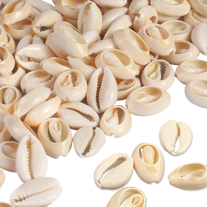 100Pcs Cowrie Shell Beads, Summer Beach Cowrie Shells by DINGPAI