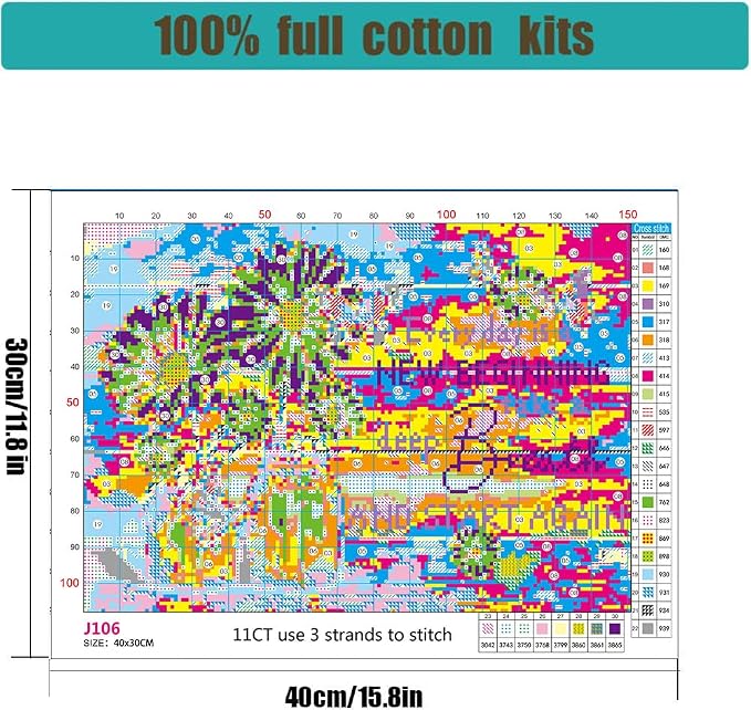 Daisy Stamped Cross Stitch Kits - Image 6