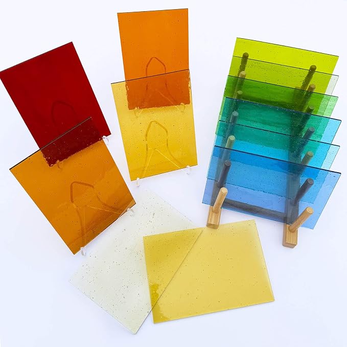LITMIND 12 Sheets Smooth Transparent Stained Glass Sheets – Warm & Bright Color - Image 6