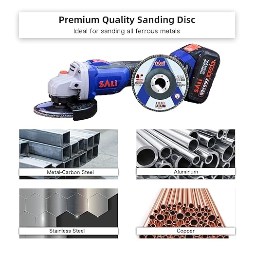 Sali 10 Pack Flap Disc 60 Grit 4.5" x 7/8-Inch Sanding Disc Bevel Type #29 Premium and Industrial Angle Grinder Grinding Wheel High Performance Edge Grinding