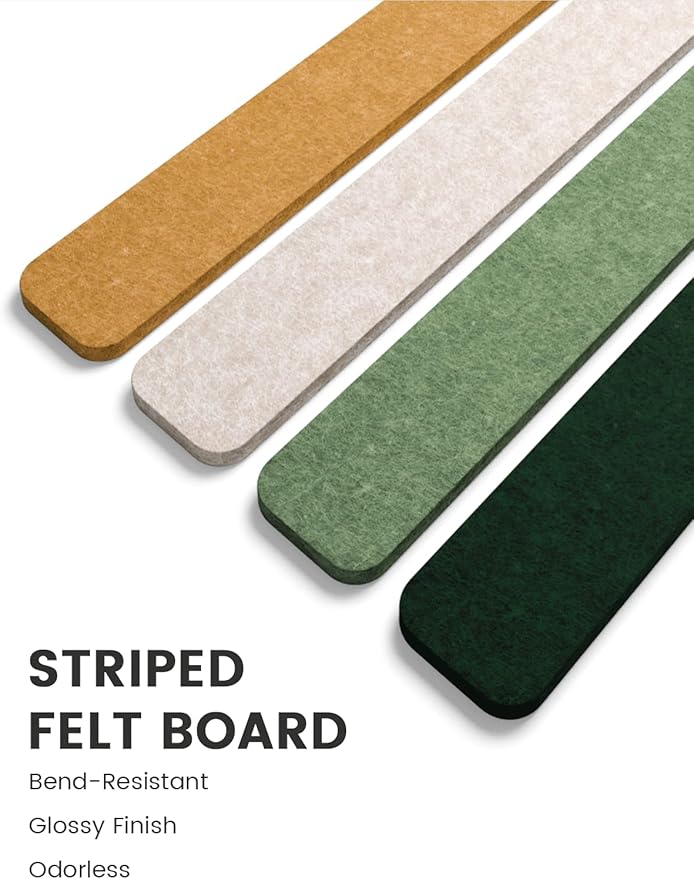 Fluxynara Cork Board Alternative Felt Strip Board 8-Pack 13"x2", Office Pin - Image 3