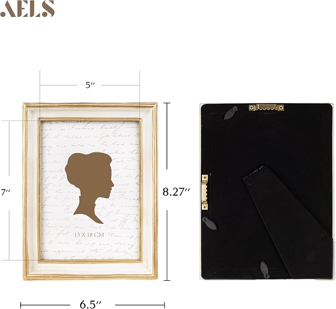 AELS 5x7 Inch Vintage Picture Frame, Elegant Antique Photo Frames - Image 2