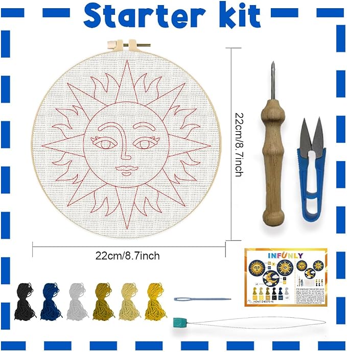 INFUNLY 3 Set Sun Moon Punch Needle Kits - Image 2