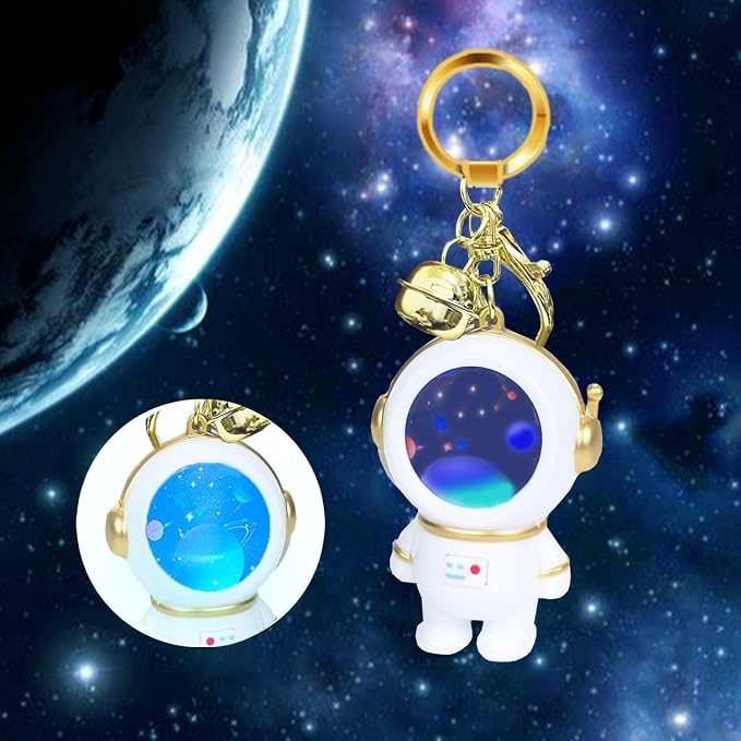 Illuminated astronaut key chain, Space Galaxy Planet, bag and wallet accessories - Image 2