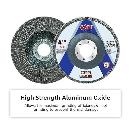 Sali 10 Pack Flap Disc 60 Grit 4.5" x 7/8-Inch Sanding Disc Bevel Type #29 Premium and Industrial Angle Grinder Grinding Wheel High Performance Edge Grinding