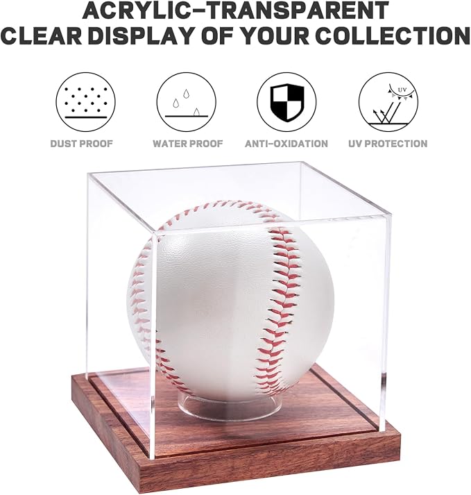 LITY 2 Pack Baseball Display Case, No Assembly Required Clear Cube Tennis Ball - Image 5