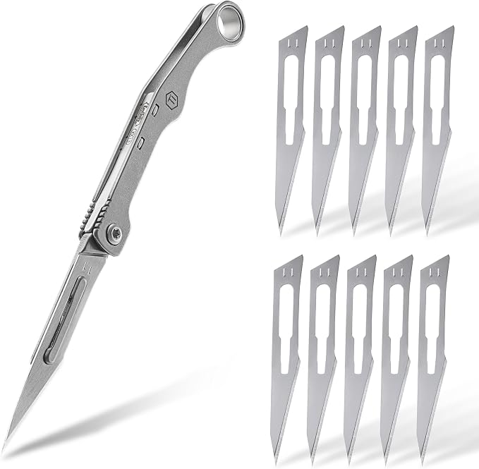 KeyUnity KK13 Precision Craft Utility Blade Titanium Handle Mini Cutting Tool by KeyUnity