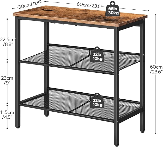 HOOBRO End Table, 3-Tier Narrow Side Table, Nightstand - Image 3
