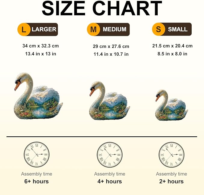 Swan Dream Puzzles Adults Gifts Wooden 165 Pieces 11.4 * 10.7in - Image 4