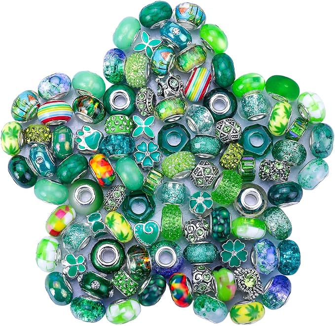 European Large Hole Spacer Charm Beads by VICTLOV