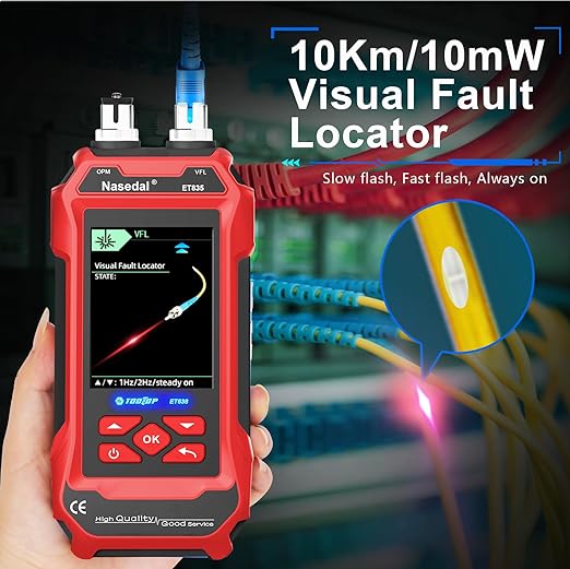 Network Cable Tester Ethernet Wire Tracer Cable Toner Generator RJ45 CAT5 CAT6 CAT7 CAT8 UTP STP RJ11 BNC Tester 3.5-inch Screen QC Test Cable Length Cable Maping Port Flashng Tester (ET835)