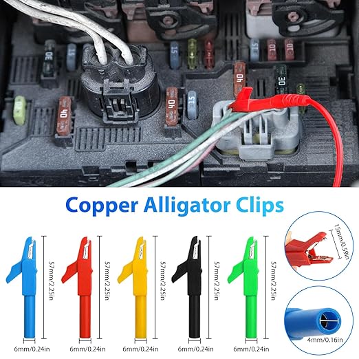 Linkstyle 25PCS Back Probe Kit, Multimeter Back Probes Pin, Banana Plug to Alligator Clip Electrical with Wires, Automotive Test Leads Kit