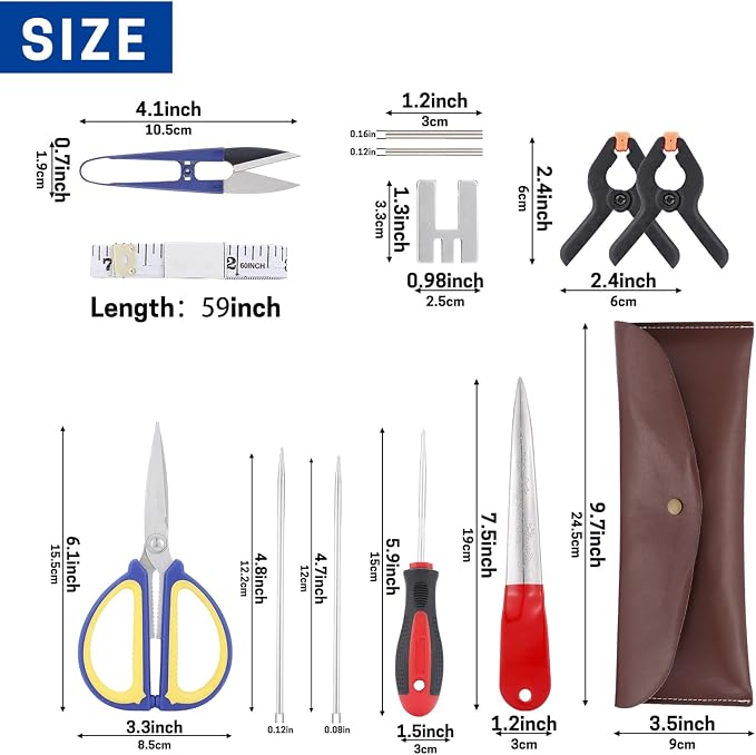 WISEPRO 12 PCS Basket Weaving Tool Kit, Basket Making Kit Pine Needle Basket - Image 2
