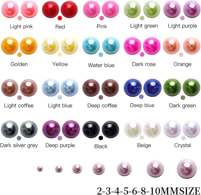 5600PCS Half Round Pearls Flatback Imitation Pearls - Image 7