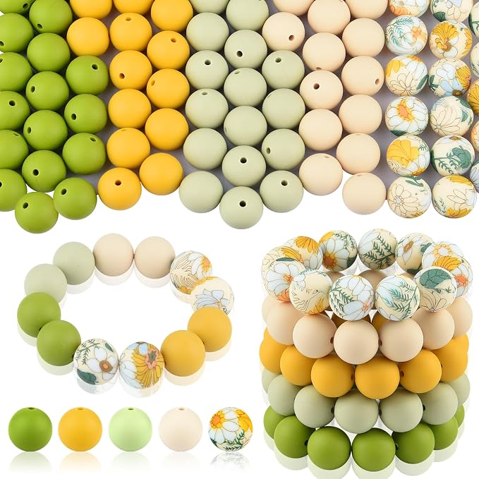 ASTARON 100 Pcs 15mm Silicone Beads by ASTARON