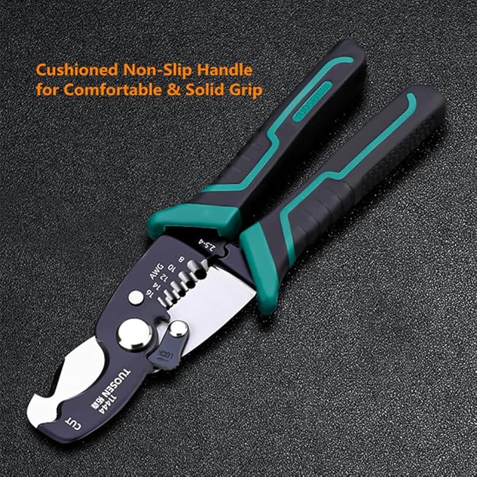 Zsling 8 Inch Inch Wire Strippers Crimpers Cutter Pliers Multi-Function Hand Tool Cable Cutting Wire Cutters