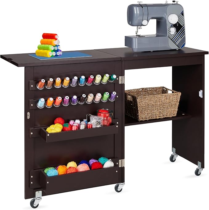 Best Choice Products Folding Sewing Table Multipurpose Craft Station & Side Desk by Unknown