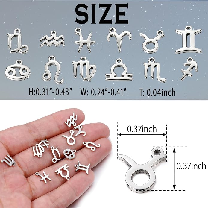 stino 28/48Pcs Stainless Steel Metal Charms | Fadeless, Waterproof, - Image 3