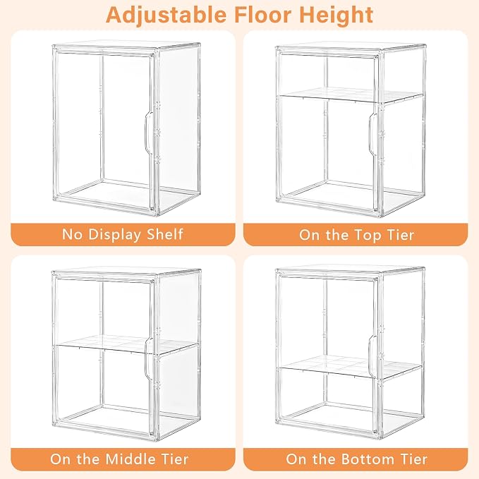 Amllas Acrylic Display Case for Collectibles, Stackable Clear Storage Box/Bins - Image 7