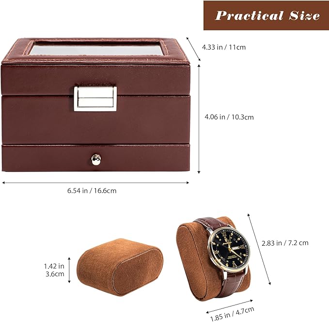 ProCase Watch Box, 3 Slot Watches Display Case - Image 7