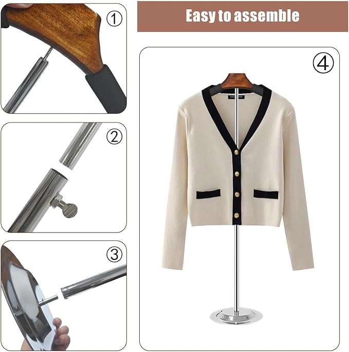 4 Pack T Shirt Display stand, Adjustable T shirt Shoulder Stand - Image 3