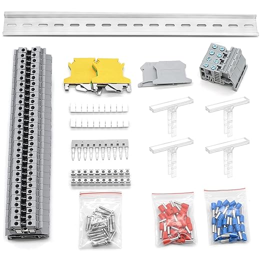 Terminal Block Kit, Rail Type Voltage Terminal, Rail Combined Terminal Block(Gray)