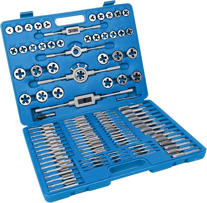 110 PCS Metric Tap and Die Set, M2-M18 Rethreading Kit for Making Screw Threads for Cutting External and Internal Thread Threading with Storage Case