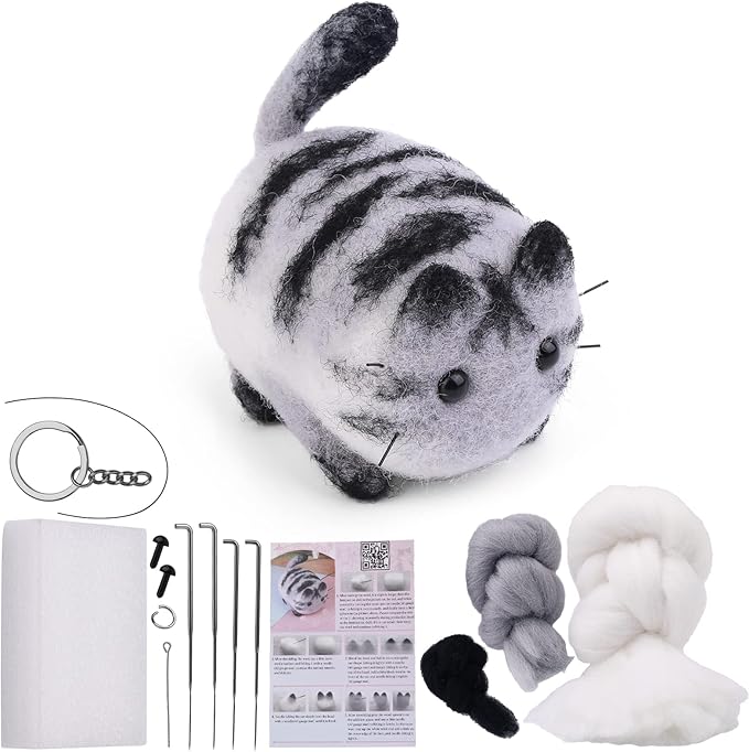 QMNNMA Needle Felting Starter Kit, Animals Needle Felting Set, DIY Wool Felt by Qmnnma