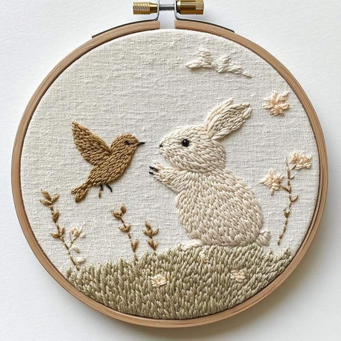 Punch Needle kit for Beginners – Charming Cute Bunny Embroidery Set, Punch by Unknown