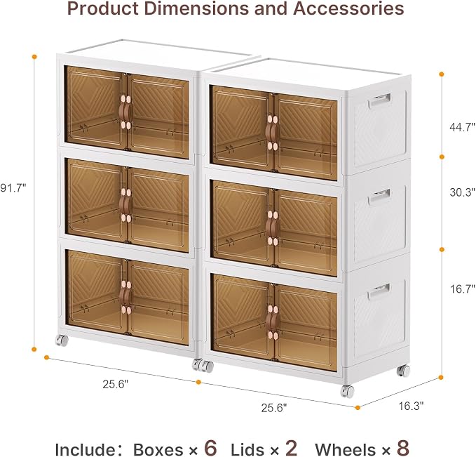 UAMFURI Stackable Storage Bins, 672QT Collapsible Drawers - Image 4