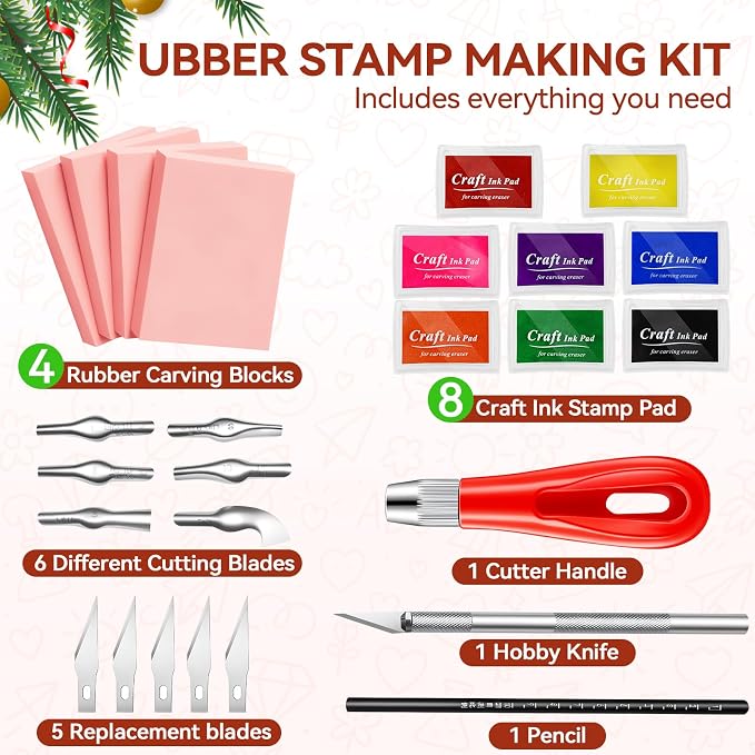 WAYCOM 18Pcs Linoleum Blocks for Printmaking: Linocut kit - Image 2