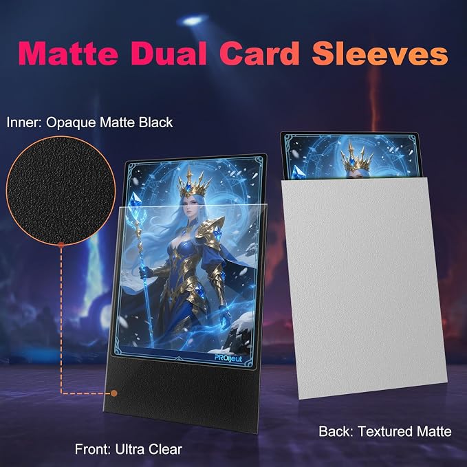 200 Pack Card Sleeves, Matte Dual Trading Card Sleeves - Image 2