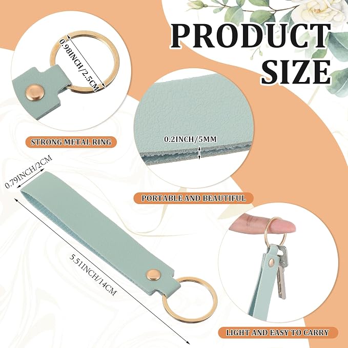 Wavyknot 100 Pcs PU Leather Keychain Blanks Bulk Laser Engraving Blanks - Image 2