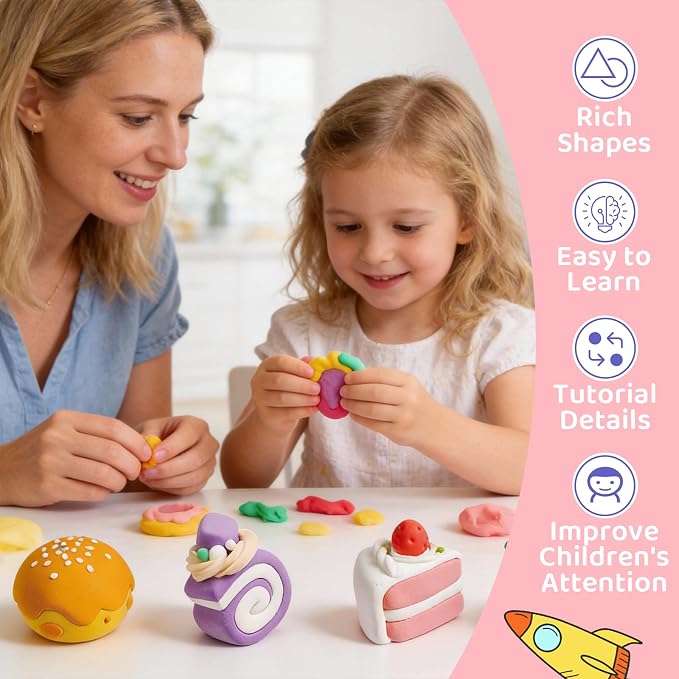 Both idea Air Dry Clay Kit, Cake Theme | 12 Packs, Non-Toxic Kids Gift | School - Image 7