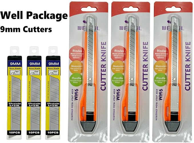 9mm Snap Off Utility Knife High Hardness Retractable Box Cutters - Image 7