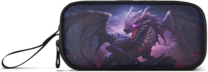 Dragon Purple Pencil Case Box Boys Girls Large Pencil Pouch - Image 8