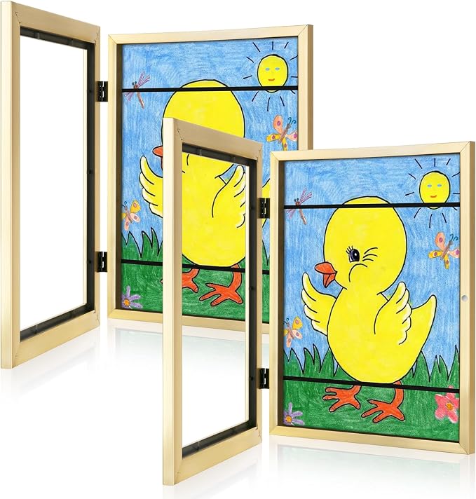 Kids Art Frames, 9x12 Front Opening Kids Artwork Frames Changeable, Holds 50 Pcs by GULETHUN