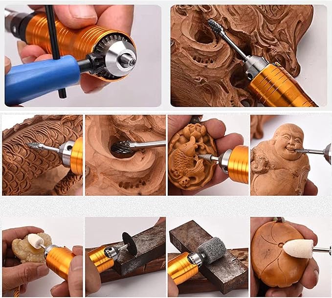 High-Powered 800W Flex Shaft Rotary Tool with Foot Pedal Control and Metal Flexible Shaft - Electric Hanging Grinder Carver for Metalworking, Repair, Carving, Buffing, Polishing, Sanding at 23000 RPM
